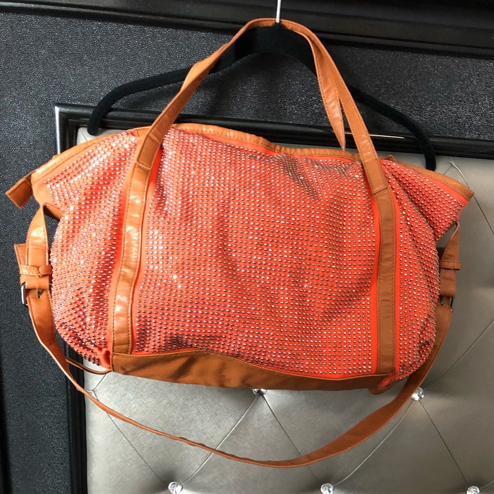 Galian New York Large Orange Bag with Rhinestones - Picture 5 of 8